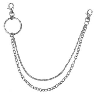 Fako Bijoux® - Sleutelketting - Broekketting - Portemonnee Ketting - 49cm - Zilverkleurig