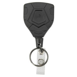 Fako Bijoux - Robuuste Uittrekbare Sleutelhanger Met Koord - Met Karabijnhaak En Badgehouder - Pentagoon Clip - 75 cm Stalen Koord - Veilige Sleutelhanger - ID-Haspel Voor Werk En Evenementen