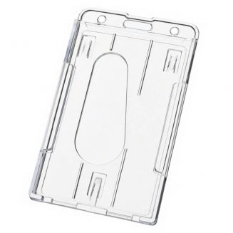 Fako Bijoux® - Plastic Pashouder - Kaarthouder PC Verticaal - ID Kaart - Pasjeshouder - Badgehouder - Transparant - 1 Stuk