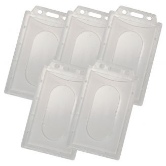 Fako Bijoux® - Kaarthouder PCS Verticaal - ID Kaart - Pasjeshouder - Badgehouder - Transparant - 5 Stuks