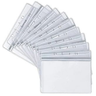 Fako Bijoux® - Badgehouder Plastic - ID Naamkaarthouder - Kaarthouder - 10x8.5cm - Transparant - 10 stuks