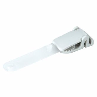 Fako Bijoux - Badgehouder Clips Kunststof - Wit - Met Bevestigingsstrip - Naamkaarthouder Clip - Naambadge Klem - 15x30mm - Per Stuk