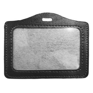 Fako Bijoux® - Badgehouder - PU Leder - Horizontaal - Zwart