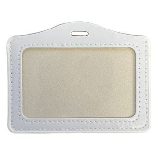 Fako Bijoux® - Badgehouder - PU Leder - Horizontaal - Wit