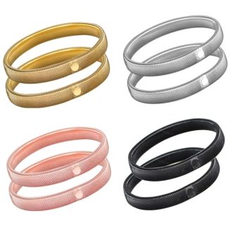 Merkloos - Set Van 4 paar Mouwophouders Zwart, Goud, Rosé Goud & Zilver - 20cm - Metaal