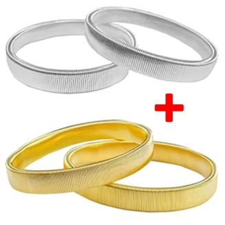Fako Bijoux® - Set Van 2 paar Mouwophouders Goud & Zilver - 20cm - Metaal