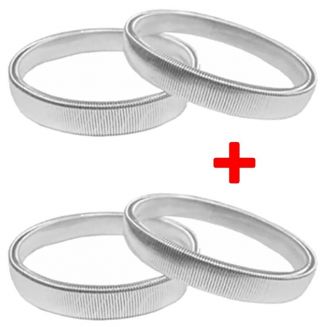 Fako Bijoux® - Set Van 2 Paar Mouwophouders Zilver - 20cm - Metaal