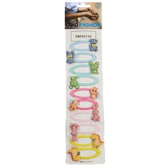 Fako Fashion® - 10 Haarspeldjes Op Kaart - Haarclips Voor Meisjes - 10 Stuks - Knuffeldieren