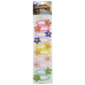 Fako Fashion® - 10 Haarspeldjes Op Kaart - Haarclips Voor Meisjes - 10 Stuks - Bloemetjes - Summer