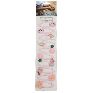 Fako Fashion® - 10 Haarspeldjes Op Kaart - Haarclips Voor Meisjes - 10 Stuks - Happy - Mix