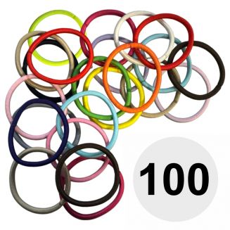 Fako Fashion® - Haarelastiekjes - Ø 45mm - 4mm Dik - 100 Stuks - Mix