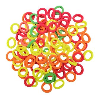 Fako Fashion® - Haarelastiekjes Soft - Ø 23mm - 5mm Dik - 100 Stuks - Neon Mix