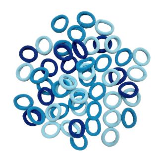 Fako Fashion® - Haarelastiekjes Soft - Ø 23mm - 5mm Dik - 50 Stuks - Blauw Mix