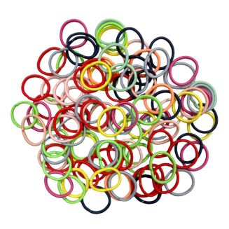 Merkloos - Haarelastiekjes Mini - Ø 25mm - 2mm Dik - 100 Stuks - Classic Mix