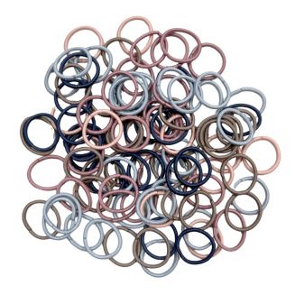 Merkloos - Haarelastiekjes Mini - Ø 25mm - 2mm Dik - 100 Stuks - Donker Mix