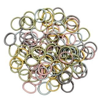 Merkloos - Haarelastiekjes Mini - Ø 25mm - 2mm Dik - 100 Stuks - Retro Mix