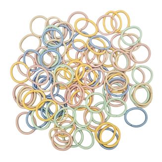 Merkloos  - Haarelastiekjes Mini - Ø 25mm - 2mm Dik - 100 Stuks - Koreaanse Mix