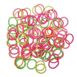 Fako Fashion® - Haarelastiekjes Mini - Ø 25mm - 2mm Dik - 200 Stuks - Neon Mix