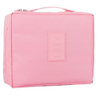 Fako Fashion® - Make Up Tasje Rechthoek - Cosmetica Organizer - Toilettas - 21x16x8cm - Roze