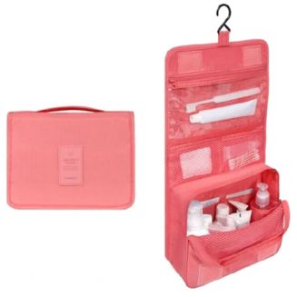 Fako Fashion® - Toilettas Met Haak - Travel Bag - Organizer Voor Toiletartikelen - Reisartikelen - Travel Bag - Ophangbare Toilettas - Watermeloen Rood