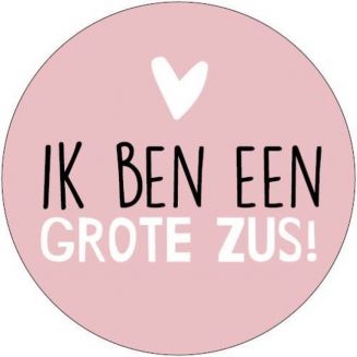 10x Sticker Ik Ben Een Grote Zus - Roze - Babyshower - Zwangerschap - Geboorte - Meisje - Dochter - Kraamfeest - Sluitsticker - Feeststicker - Sticker - Trakteren - 40mm - 10 Stuks
