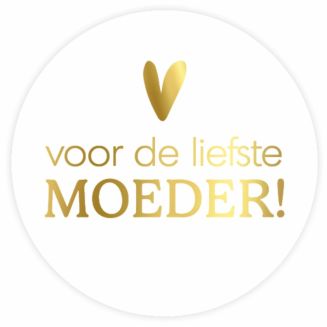 30x Sticker Voor De Liefste Moeder! - Goudfolie - Sluitsticker - Sluitzegel - Moederdag - Enveloppe - Cadeau - Gift - Cadeauzakje - Traktatie - Leuk inpakken - Sticker - 40mm - 30 Stuks