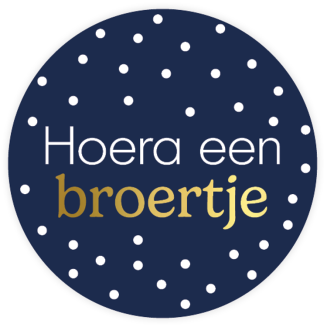 30x Sticker Hoera Een Broertje - Blauw - Sluitsticker - Sluitzegel - Feeststicker Presentje - Enveloppe - Cadeau - Gift - Cadeauzakje - Traktatie - Leuk inpakken - Sticker - 40mm - 30 Stuks