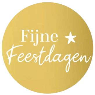 30x Sticker Fijne Feestdagen - Goudfolie - Sluitsticker - Sluitzegel - Feeststicker Presentje - Enveloppe - Cadeau - Gift - Cadeauzakje - Traktatie - Leuk inpakken - Sticker - 40mm - 30 Stuks
