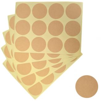 Fako Bijoux® - 120 Beige Stickers Op Vel - 35mm - Lege Stickers - Sluitsticker - Sluitzegel - Cadeau Sticker - Beige - 120 Stuks