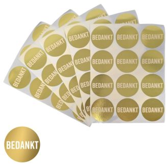 Fako Bijoux - Stickers Op Vel - 40mm - Bedankt - Beloningsstickers - Stickers Kinderen - Sluitsticker - Sluitzegel - 60 Stuks