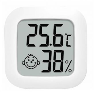 Fako Bijoux® - Multifunctionele Hygrometer - Weerstation - Luchtvochtigheidsmeter - Thermometer Voor Binnen - Incl. Batterij & Plakstrip - Wit