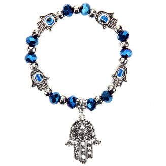 Fako Bijoux® - Kralenarmband - Hamsa - Blauw