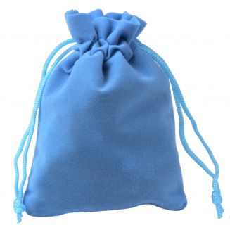 Fako Bijoux® - Fluweel Cadeau Zakjes - Velours - 10x12cm - Lichtblauw - 10 Stuks