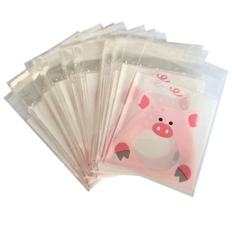 Merkloos - 100x Uitdeelzakjes - Cellofaan Plastic Traktatie Kado Zakjes - Snoepzakjes - Big - 10x10cm