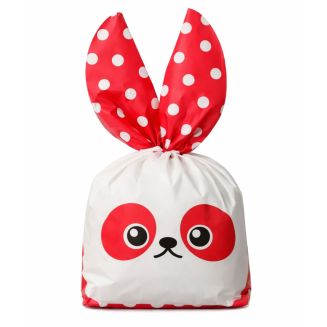 Fako Bijoux - Uitdeelzakjes 13x22cm - 50 Stuks - Traktatie Zakjes Voor Uitdeelcadeautjes - Uitdeelzakjes Kinderfeestje - Verjaardag - Pasen -  Konijn - Wit/Rood