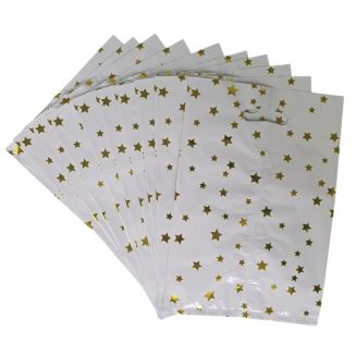 Fako Bijoux - Folie Uitdeelzakjes Sterren - 10 stuks - Traktatie Zakjes Voor Uitdeelcadeautjes - Uitdeelzakjes Kinderfeestje - Verjaardag - Wit