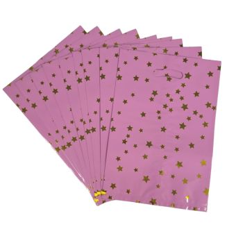 Fako Bijoux - Folie Uitdeelzakjes Sterren - 10 stuks - Traktatie Zakjes Voor Uitdeelcadeautjes - Uitdeelzakjes Kinderfeestje - Verjaardag - Roze