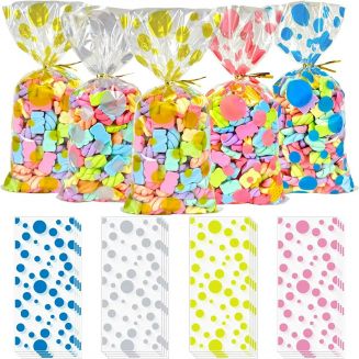 Fako Bijoux® - Uitzeelzakjes Gekleurde Ballen Mix - 12.5x27.5cm - 50 Stuks - Traktatie Zakjes Voor Uitdeelcadeautjes - Uitdeelzakjes Feestje - Verjaardag - Feestje - Ballen Mix - 50 Stuks