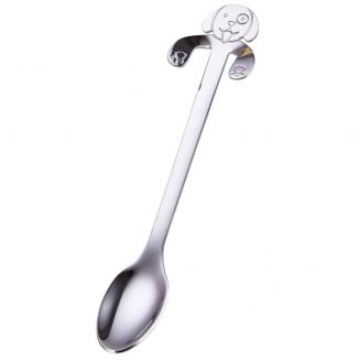 Fako Bijoux® - Theelepel / Koffielepel Hangende Hond - Zilver