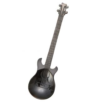 Fako Bijoux® - Theelepel / Koffielepel Gitaar - Zwart - 1 Stuk