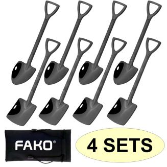 Fako Bijoux® - Dessert Bestek - Schep & Schop - 8 Lepels - 15cm - Zwart - 4 Sets