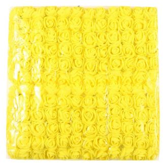 Fako Bijoux® - Foam Roosjes Tule - 20x20x20mm - 144 Stuks - Geel