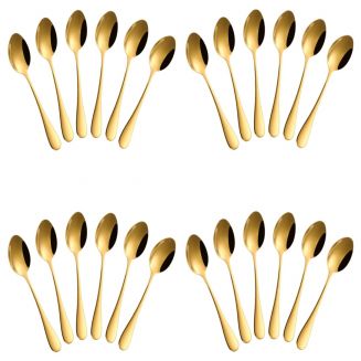 Fako Bijoux® - Theelepel / Koffielepel Classic - 12cm - Goud - 24 Stuks