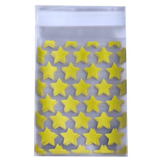 Fako Bijoux® - 200x Uitdeelzakjes - Cellofaan Plastic Traktatie Kado Zakjes - Snoepzakjes - Sterren - 10x8cm - Goud