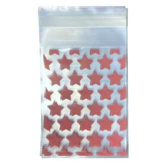 Fako Bijoux® - 100x Uitdeelzakjes - Cellofaan Plastic Traktatie Kado Zakjes - Snoepzakjes - Sterren - 10x8cm - Roze