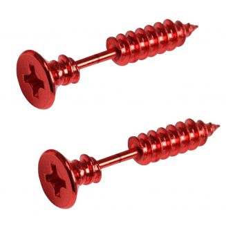 Fako Bijoux® - Oorbellen - Schroef - Schroeven - Rood