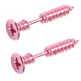 Fako Bijoux® - Oorbellen - Schroef - Schroeven - Roze