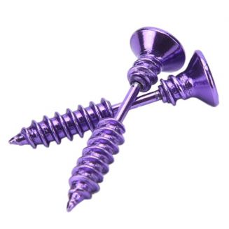 Fako Bijoux® - Oorbellen - Schroef - Schroeven - Paars