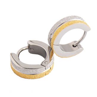 Fako Bijoux® - Oorbellen - Oorringen - Stainless Steel - Glitter - Mat - Zilverkleurig