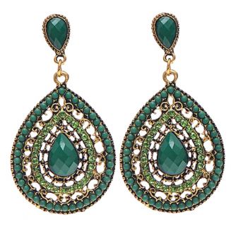 Fako Bijoux® - Oorbellen - Bohemian - Druppel - Groen